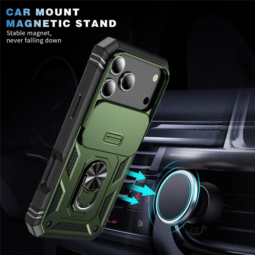 Kryt na iPhone 17 Pro Max odolný s krytkou na fotoaparát zelený