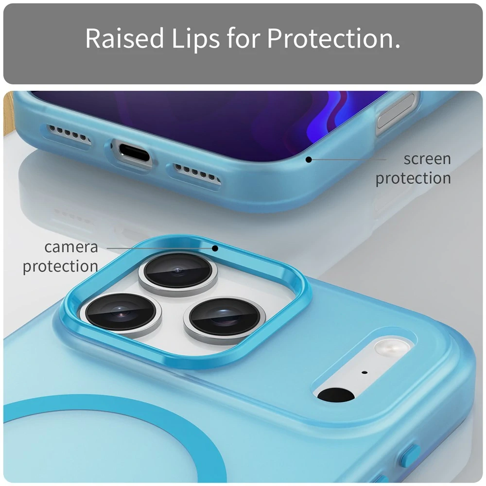 Kryt na iPhone 17 Pro Max Candy s podporou MagSafe modrý