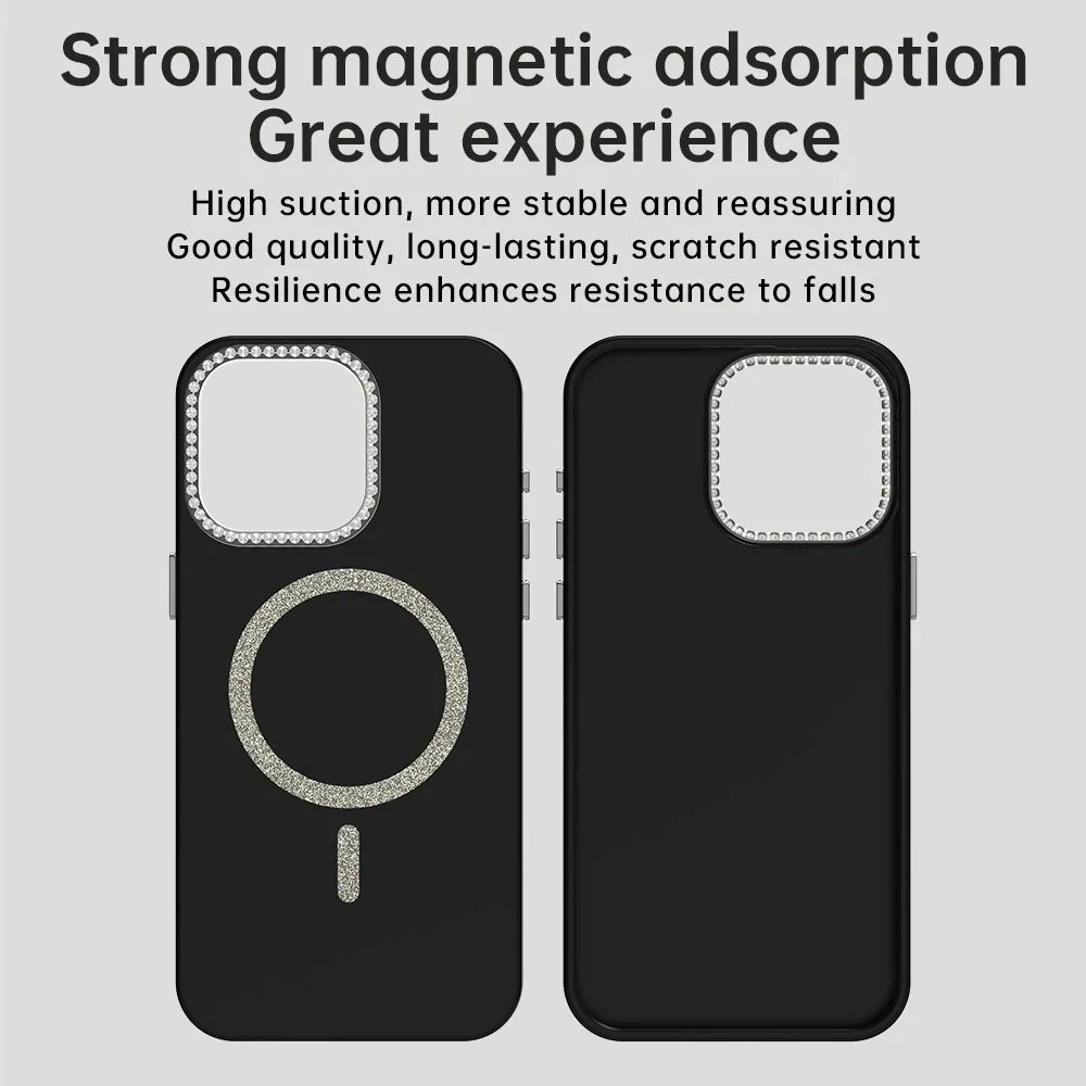 Kryt na iPhone 15 Pro s podporou MagSafe Diamond čierny