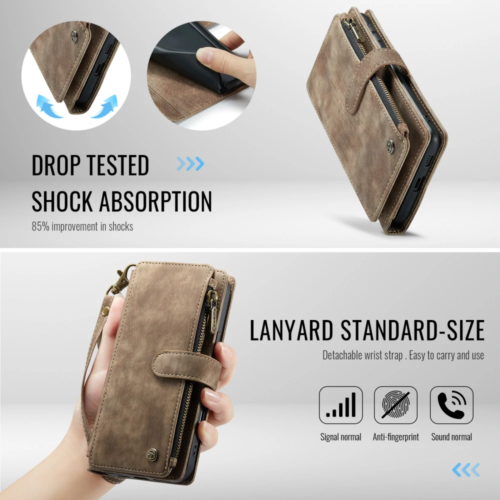 Puzdro na Samsung Galaxy S25 FE CASEME Deluxe hnedé