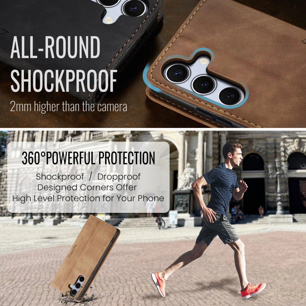 Puzdro na Samsung Galaxy S25 FE CASEME svetlo hnedé