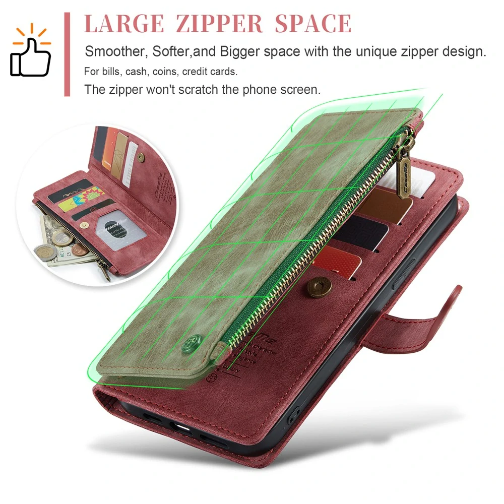 Puzdro pre iPhone 16 Pro Max CASEME Luxury Double Layer červené