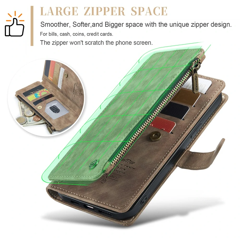 Puzdro pre iPhone 16 Pro Max CASEME Luxury Double Layer hnedé