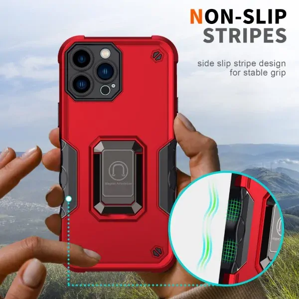 Kryt na iPhone 14 Pro odolný Kickstand červený