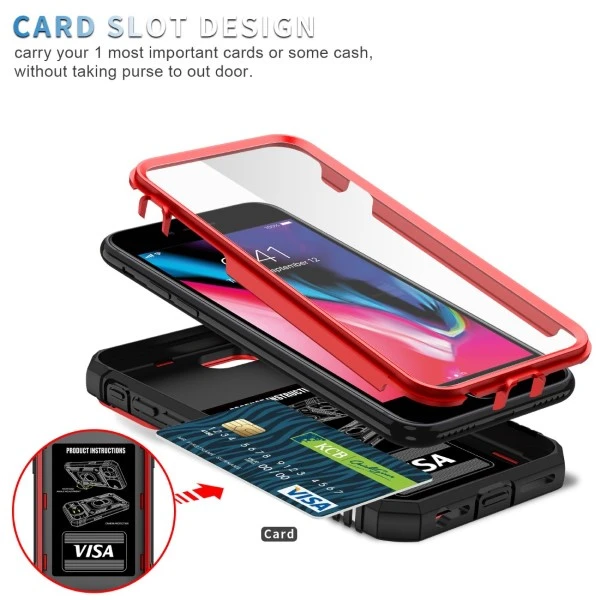 Kryt na iPhone 7 / 8 / SE 2020 / SE 2022 odolný s krytkou na fotoaparát červený