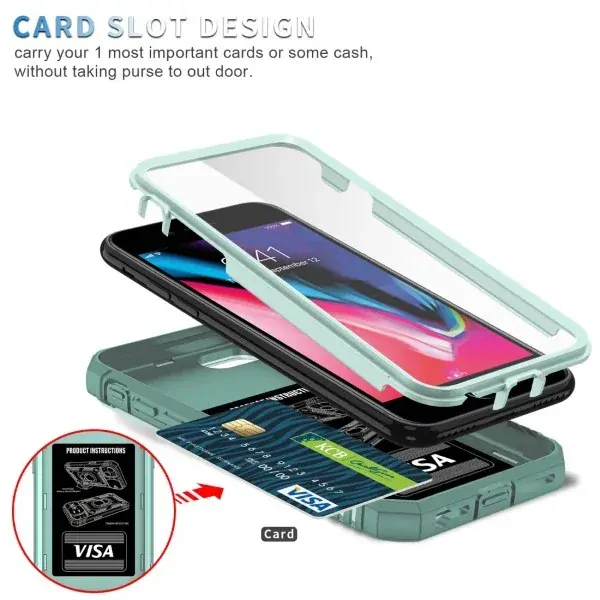Kryt na iPhone 7 / 8 / SE 2020 / SE 2022 odolný s krytkou na fotoaparát svetlo modrý