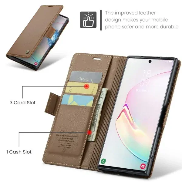 Puzdro na Samsung Galaxy Note 10 Plus CASEME smooth hnedé