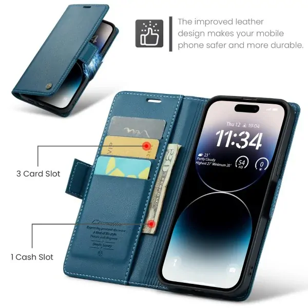 Púzdro na iPhone 14 Pro Max CASEME Smooth modré
