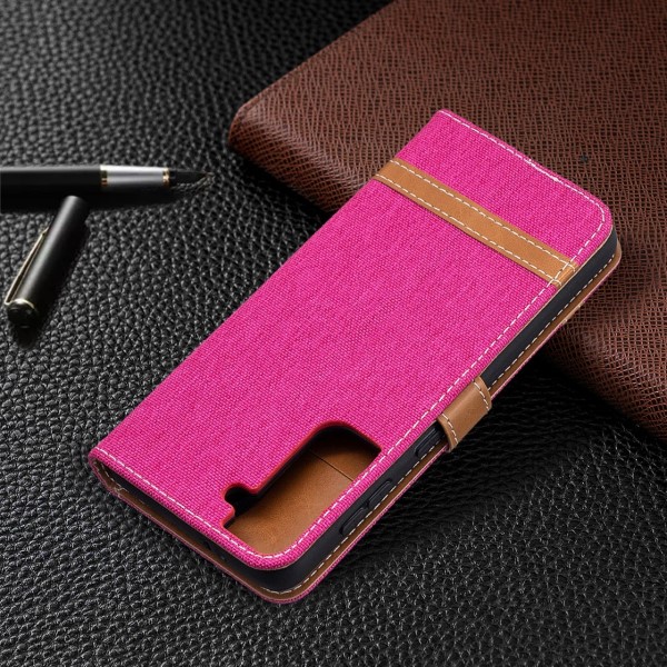 Puzdro na Samsung Galaxy S21 Jeans ružové