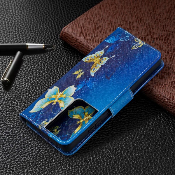 Puzdro na Samsung Galaxy S21 Ultra Motýľ modré