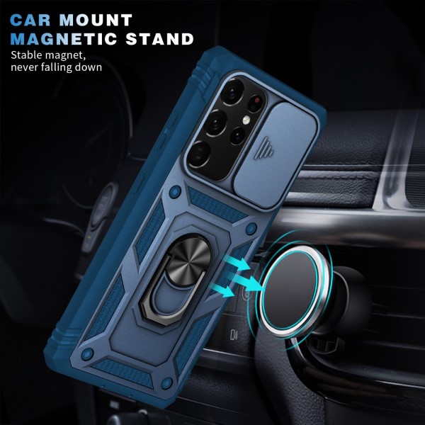 Kryt na Samsung Galaxy S21 Ultra odolný s krytom na fotoaparát tmavomodrý