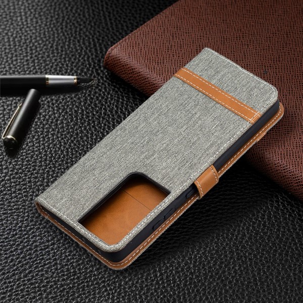 Puzdro na Samsung Galaxy S21 Ultra Jeans sivé