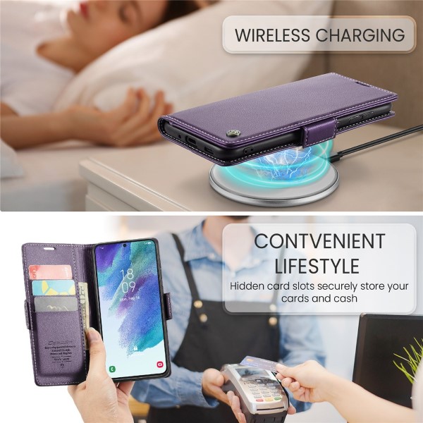 Puzdro na Samsung Galaxy S21 FE CASEME smooth fialové