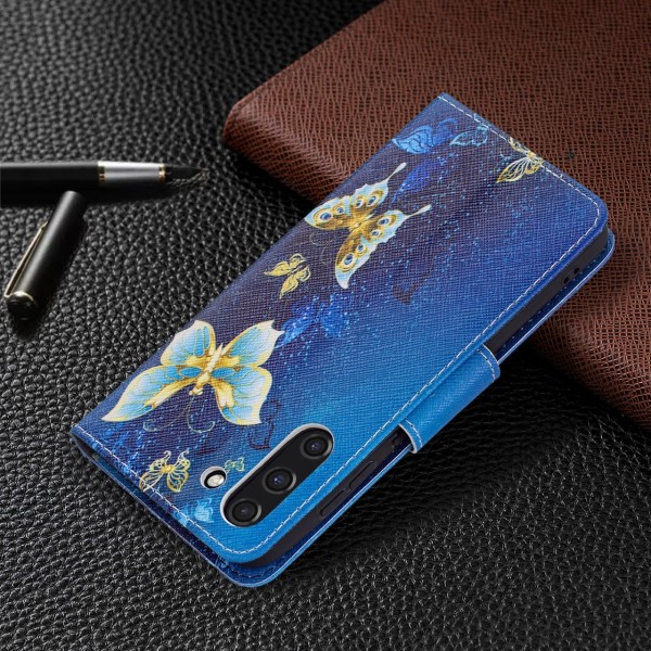 Puzdro na Samsung Galaxy S21 FE Motýľ modré