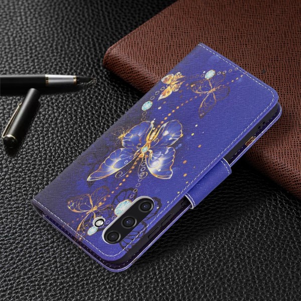Puzdro na Samsung Galaxy S21 FE Motýľ fialové
