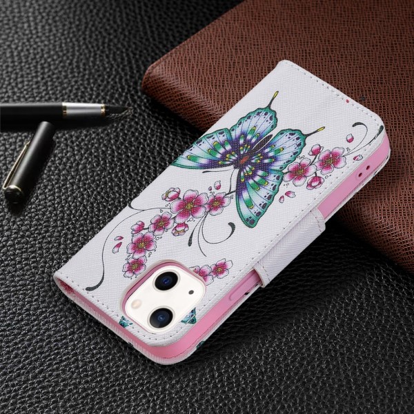 Púzdro pre iPhone 13 Mini Motýľ biele