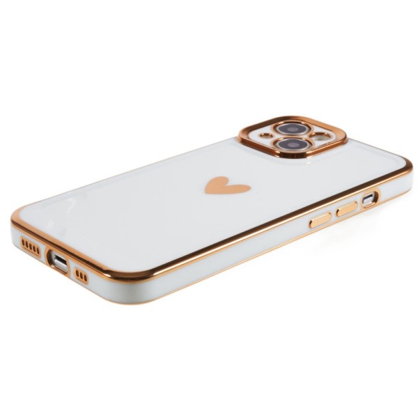Kryt na iPhone 14 Plus Electroplated srdiečko biely