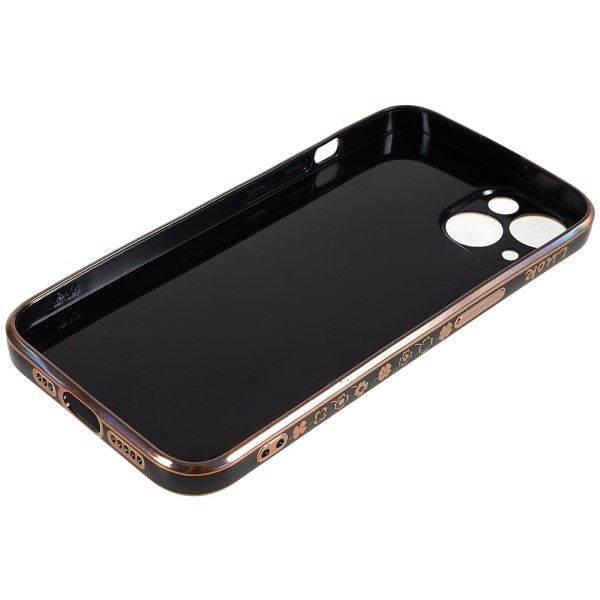 Kryt na iPhone 14 Plus Electroplated štvorlístok čierny
