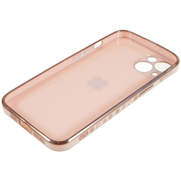 Kryt na iPhone 14 Plus Electroplated štvorlístok ružový