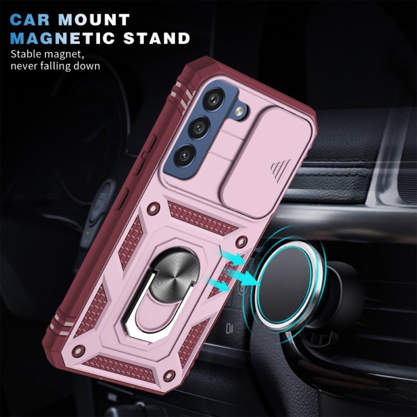 Kryt na Samsung Galaxy S22 odolný s krytom na fotoaparát vínový