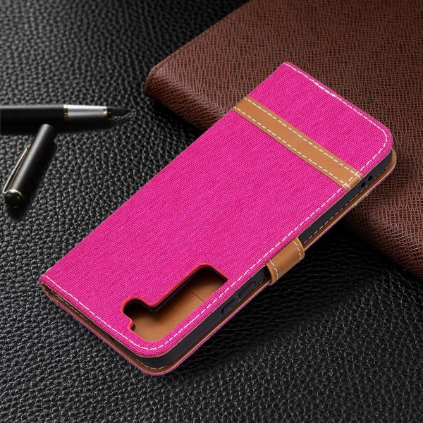 Puzdro na Samsung Galaxy S22 Jeans ružové