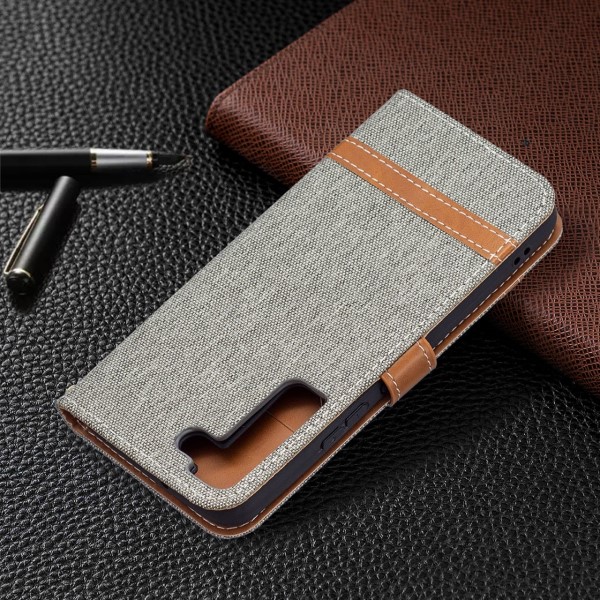 Puzdro na Samsung Galaxy S22 Jeans šedé