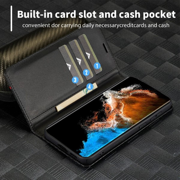 Puzdro na Samsung Galaxy S23 Plus LC.IMEEKE Carbon horizontal čierne