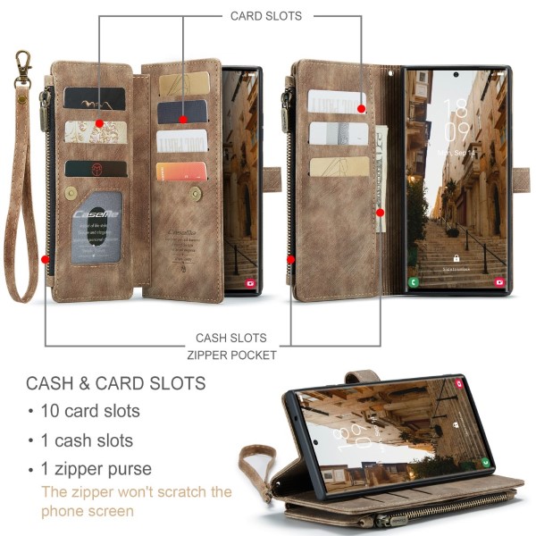 Puzdro na Samsung Galaxy S23 Ultra CASEME Deluxe hnedé