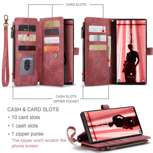 Puzdro na Samsung Galaxy S23 Ultra CASEME Deluxe červené