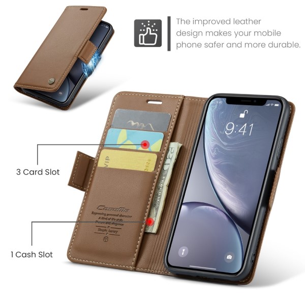 Púzdro pre iPhone Xr CASEME Smooth hnedé