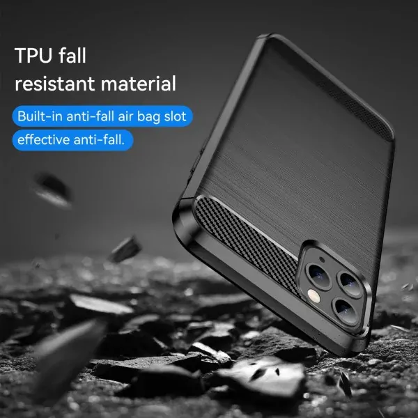 Kryt na iPhone 11 Pro Max gumový Carbon čierny