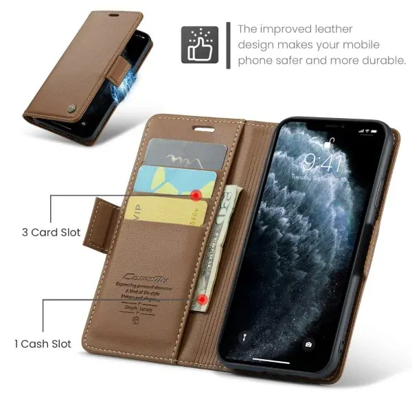 Púzdro na iPhone 11 Pro Max CASEME smooth hnedé