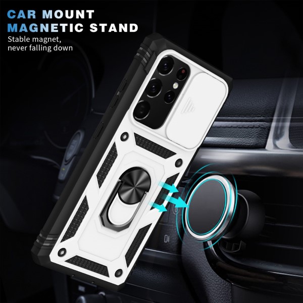 Kryt na Samsung Galaxy S21 Ultra odolný s krytom na fotoaparát biely