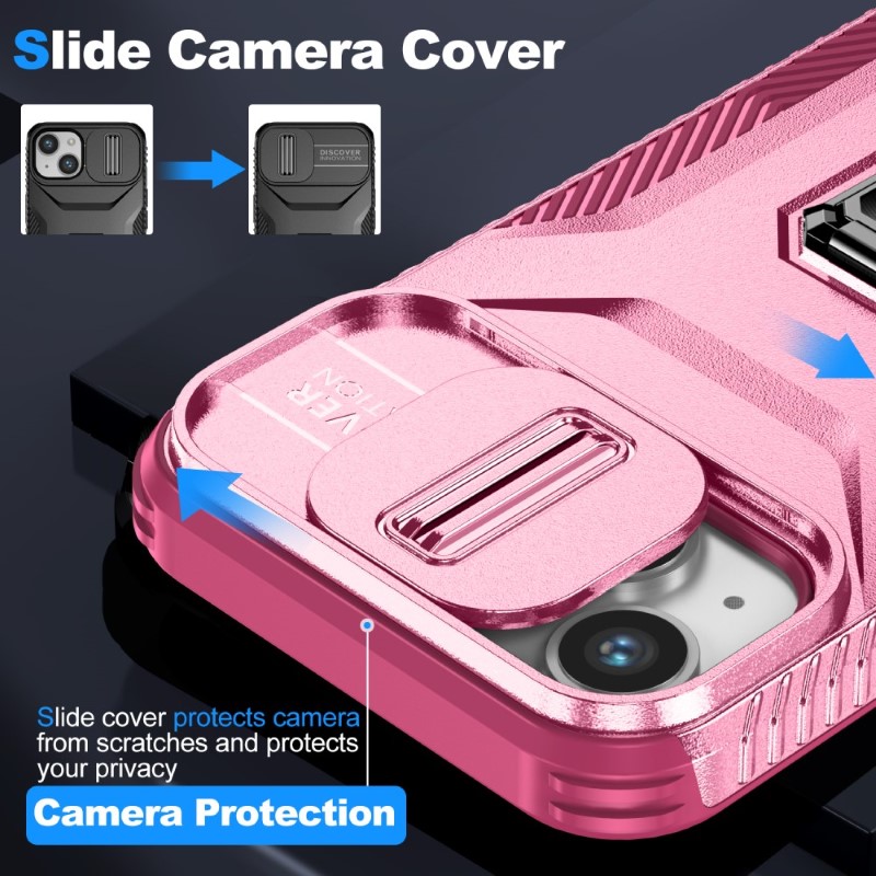 Kryt na iPhone 15 odolný s krytom na fotoaparát vínový