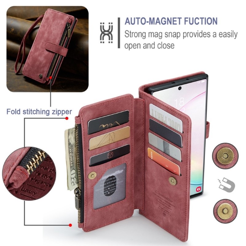 Puzdro na Samsung Galaxy Note 10 Plus CASEME Deluxe červené
