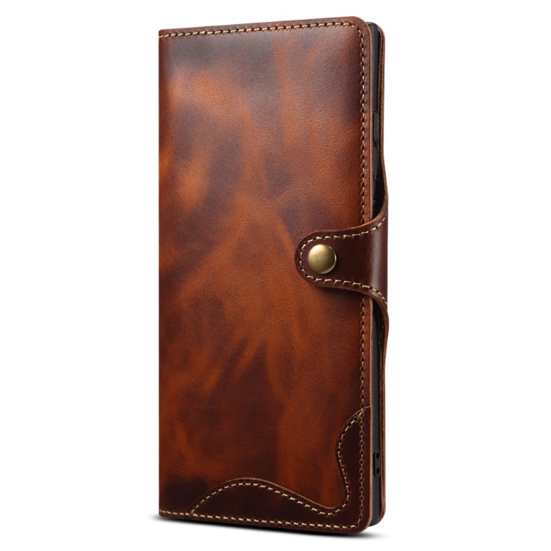 Puzdro kožené Denior na Samsung Galaxy S24 Ultra hnedé