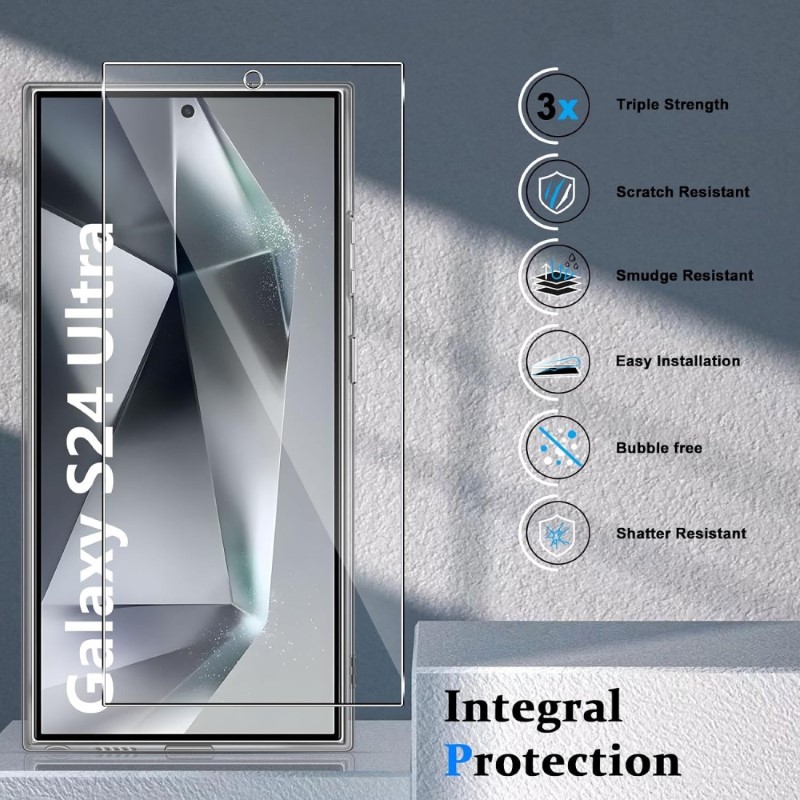 Set tvrdeného skla a gumového krytu na Samsung Galaxy S24 Ultra