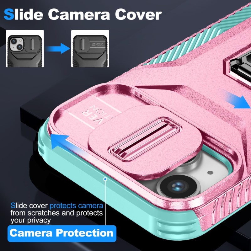 Kryt na iPhone 13 odolný s krytom na fotoaparát ružový