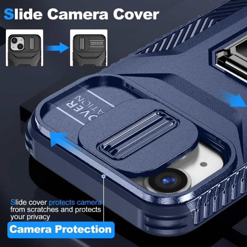 Kryt na iPhone 12 Mini odolný s krytom na fotoaparát tmavomodrý