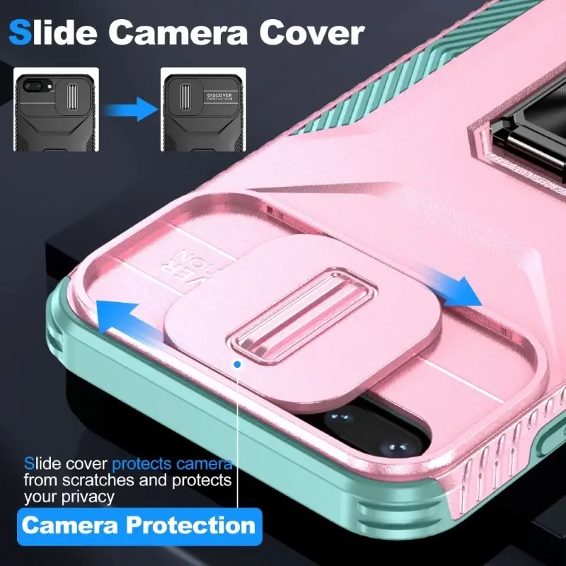 Kryt na iPhone 7 Plus / 8 Plus odolný s krytkou na fotoaparát ružový