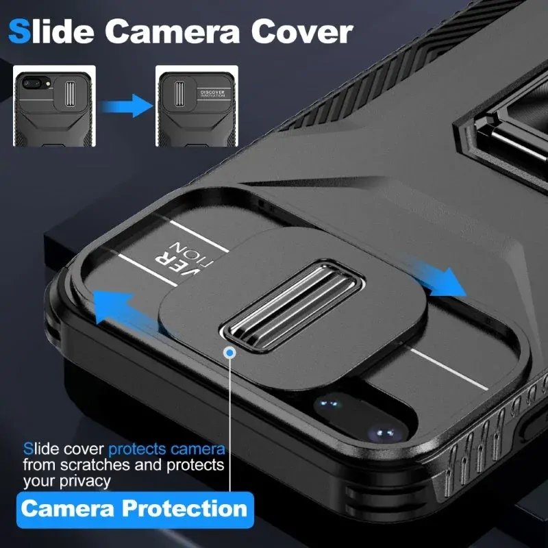 Kryt na iPhone 7 Plus / 8 Plus odolný s krytom na fotoaparát čierny