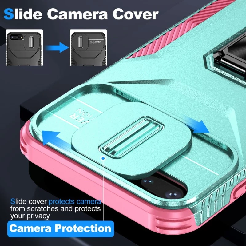 Kryt na iPhone 7 Plus / 8 Plus odolný s krytom na fotoaparát svetlo modrý