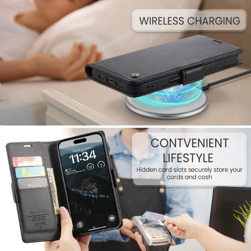 Púzdro na iPhone 16 CASEME Smooth čierne