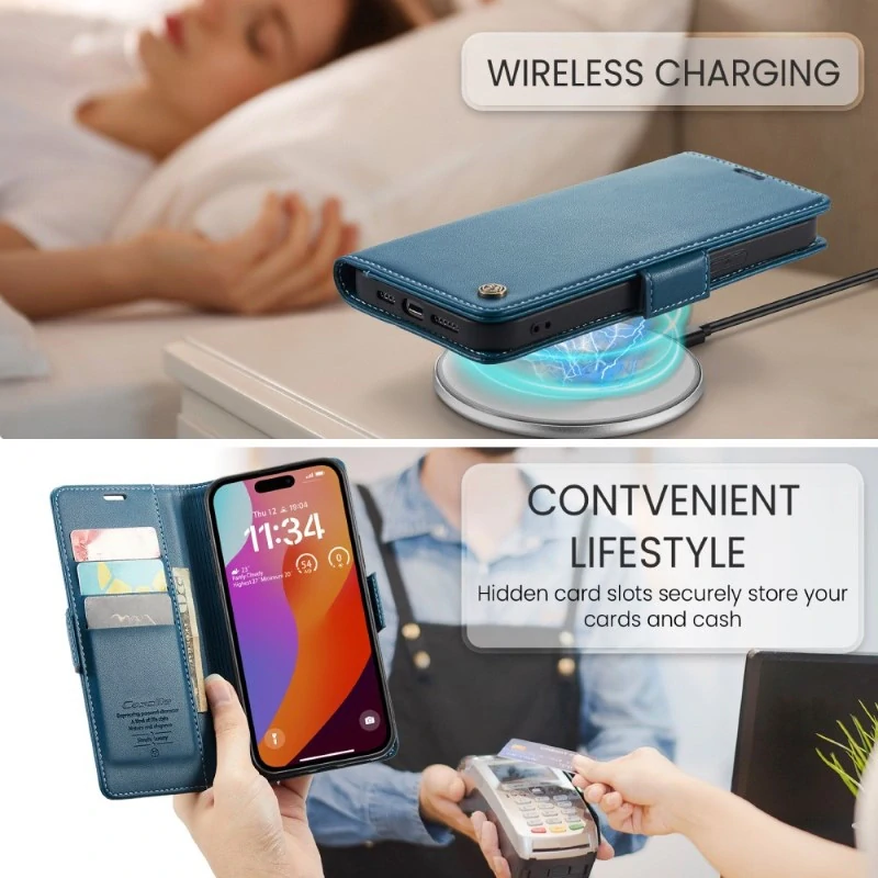 Púzdro na iPhone 16 Pro CASEME Smooth modré