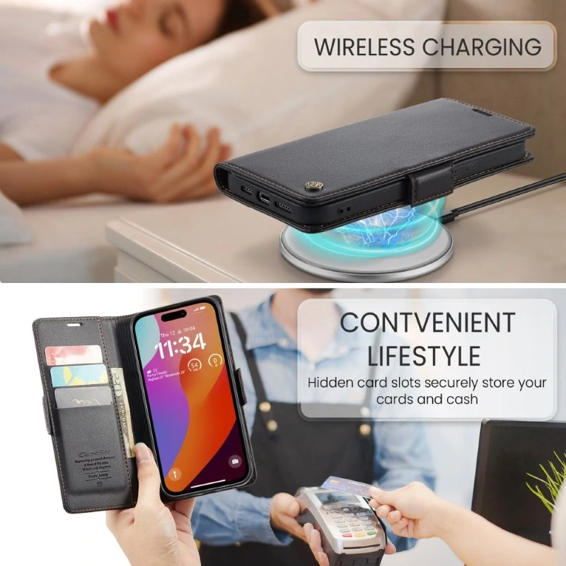 Púzdro na iPhone 16 Pro Max CASEME Smooth čierne