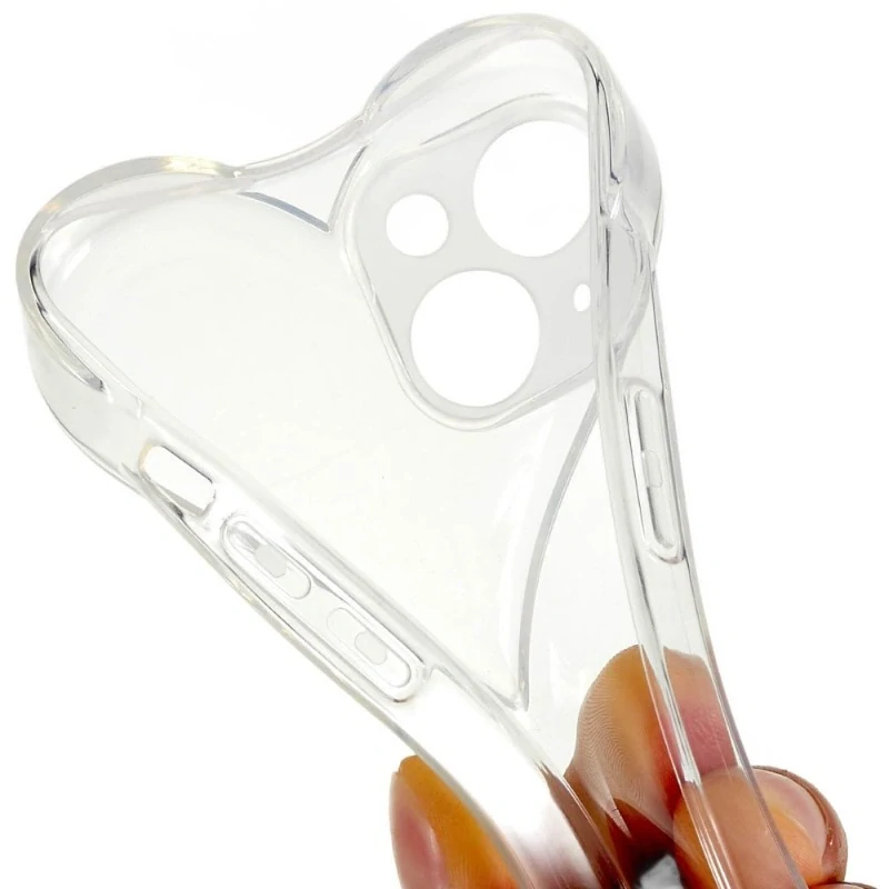 Kryt na iPhone 15 gumový Srdce číry