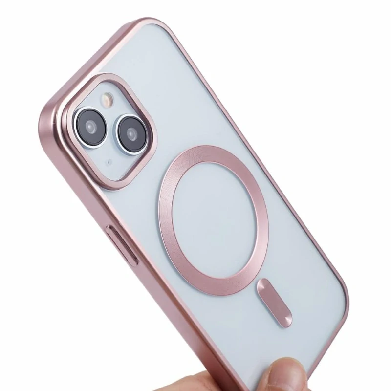 Kryt na iPhone 15 s podporou MagSafe ružový