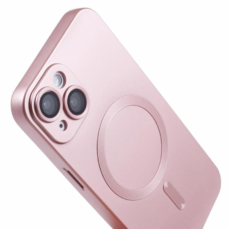 Kryt na iPhone 15 gumový Slim s podporou Magsafe ružový