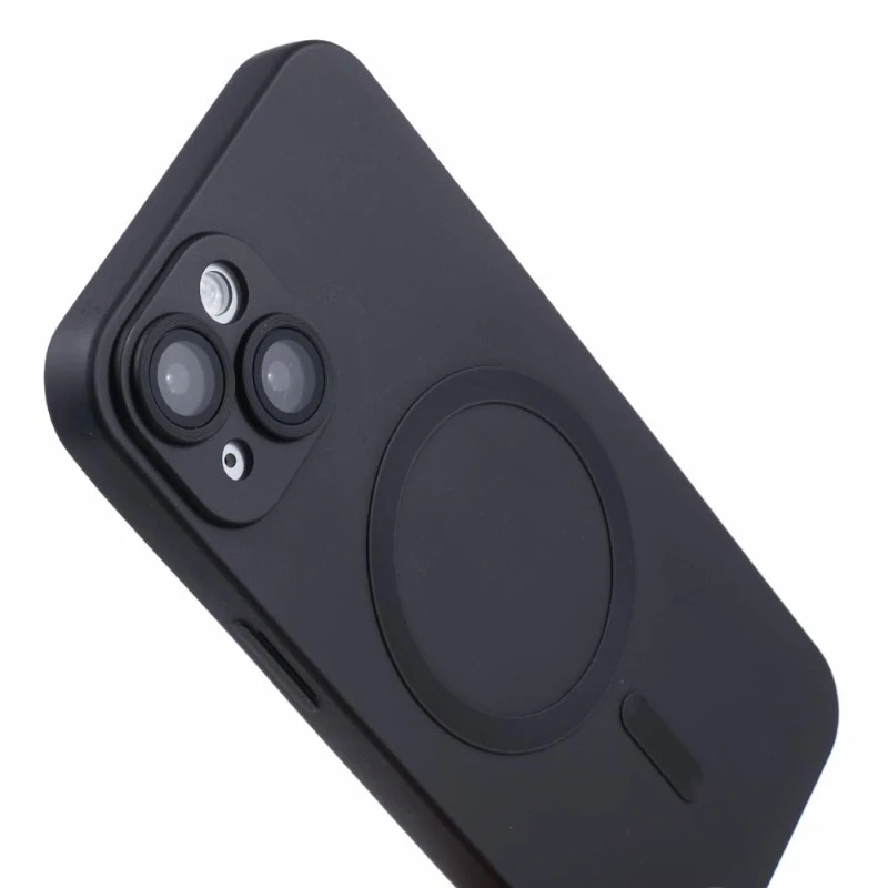Kryt na iPhone 15 gumový Slim s podporou Magsafe čierny