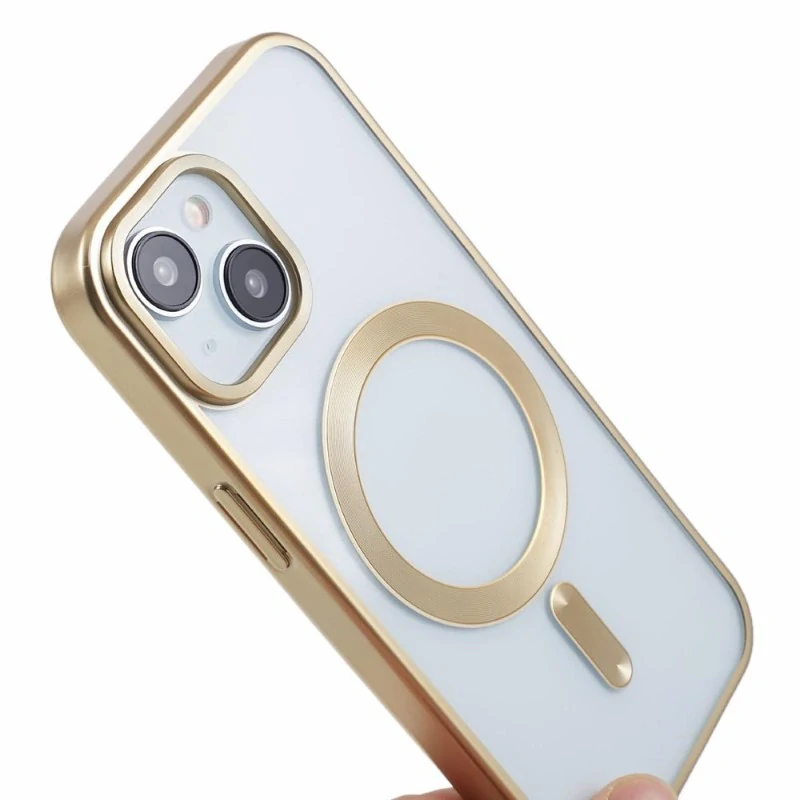 Kryt na iPhone 13 gumový s podporou MagSafe zlatý